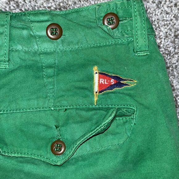 Green Polo by Ralph Lauren Yacht model sailing flat front chino pants 35x32 RL-5 - Picture 1 of 8